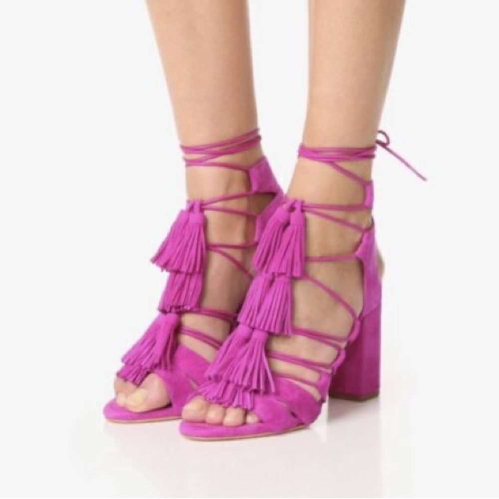 Loeffler Randall Luz Tassel Sandal in pink